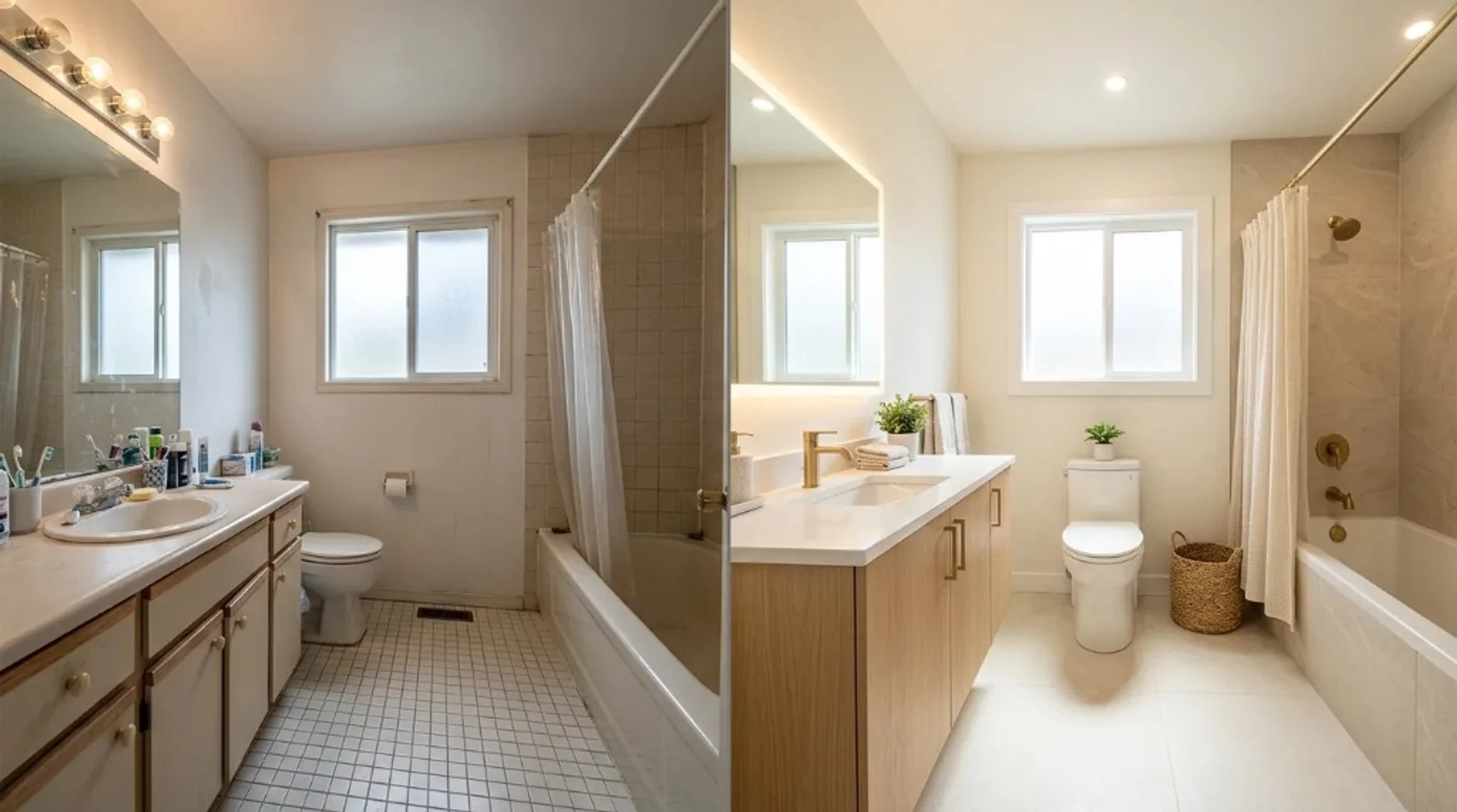 Bathroom redesign AI preview from a bathroom photo